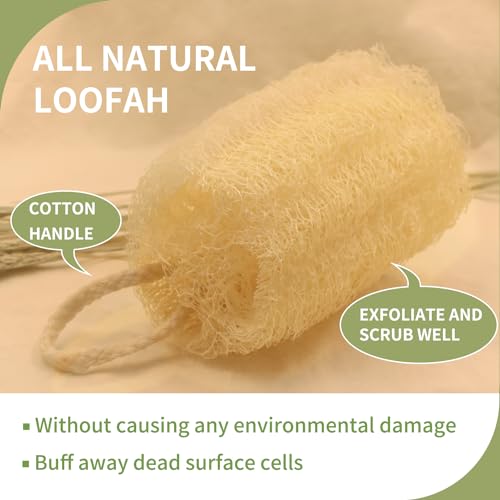 6Pack Luffa Sponges Gentle Exfoliating Body Scrubber for Shower Natural Loofah Sponge Unveil Your Skin's Natural Beauty…