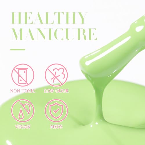 Green Gel Nail Polish - 15ML Soak Off UV/LED Gel for Manicure & DIY Art