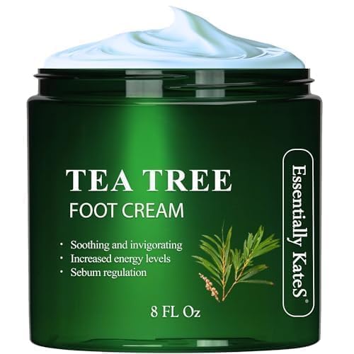 Essentially Kate's Tea Tree Oil Foot Cream - Soothes Itching Skin & Fights Foot Odor | 8 Fl Oz