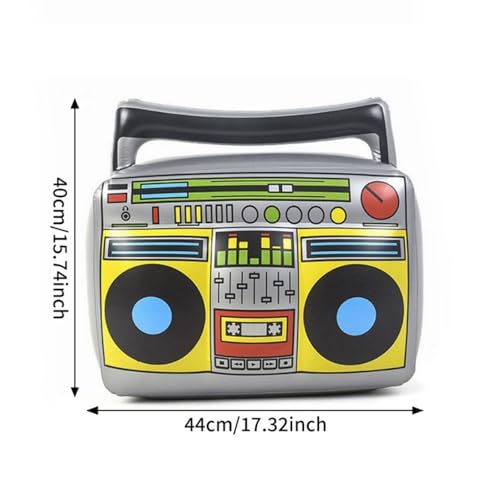 Retro Inflatable Party Props Set - Boombox Phone Microphone for 80s 90s Theme Parties