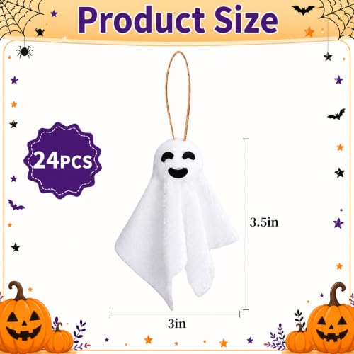 24 Pcs Halloween Hanging Ghost Ornaments Small White Ghost Decorations - Spooky Decor
