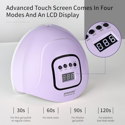 UV LED Nail Lamp for Gel Polish - Automatic Sensor & 4 Timer Settings - Purple