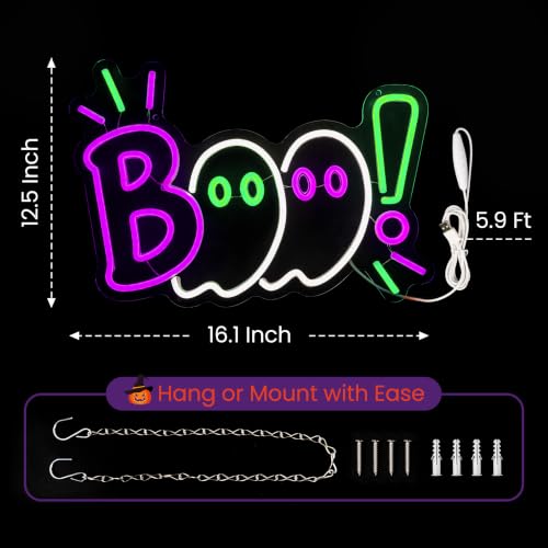 Halloween Neon Sign - Boo Neon Light Decor for Parties & Festive Spaces - Variation of THIS listing
