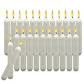 24-Pack Flameless LED Taper Candles with Flickering Warm Yellow Flame - Floating Safe Battery Operated Candlesticks for Halloween, Weddings, Church, Party Decor - Variation: Set of 24 Warm Yellow