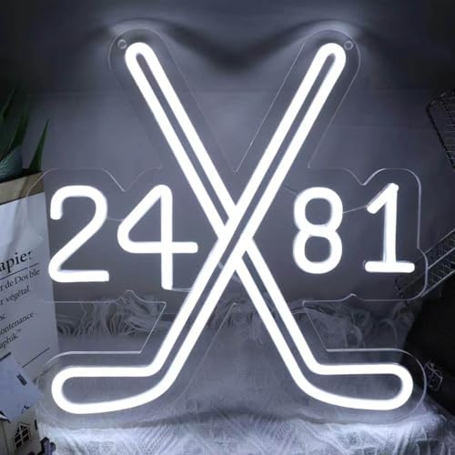 Hockey Neon Sign Wall Decor - USB Powered LED Light for Sports Bar & Game Room