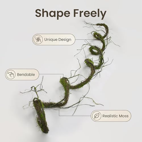 120-Inch Bendable Artificial Moss Vine for Indoor & Outdoor Decor