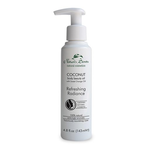 Nature's Secrets Organic Ceylon Coconut Body Oil - Nourishing Orange Oil for Dry Skin | 100% Natural, Non-Greasy