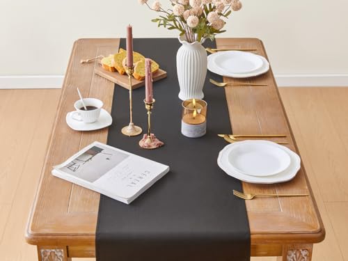 Black Table Runner 16x71 Inches Waterproof Summer Autumn Kitchen Decor
