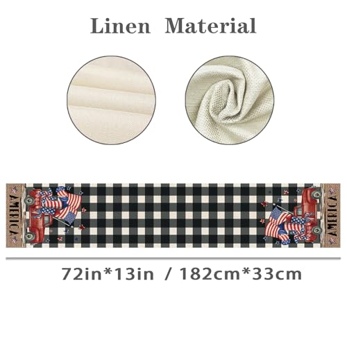 8 Pcs Holiday Truck Burlap Table Runners Set - Rustic Farmhouse Decor