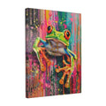 Banksy Frog Canvas Wall Art - Graffiti Style 16x12 Inches, Framed & Ready to Hang