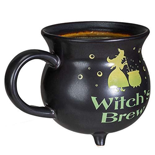 Witch's Brew Cauldron Mug Ceramic Porcelain 32oz Coffee Soup Bowl Halloween Decor