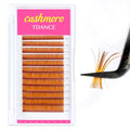 Colored Lash Extensions Light Brown D Curl 0.07mm 8-15mm Salon Use - Variation of Brown-0.07-D