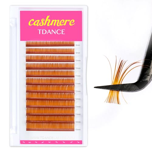 Colored Lash Extensions Light Brown D Curl 0.07mm 8-15mm Salon Use - Variation of Brown-0.07-D