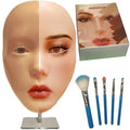 Makeup Practice Face Mannequin Silicone Full Face - Reusable for Artists, C01