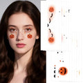 Halloween Face Tattoos - 12 Pack Kids Makeup Stickers with Pumpkin & Spooky Designs - Variation C