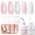 Beetles French Manicure Kit - Pearl Glaze Milky White & Pink Gel Polish - Variation Q