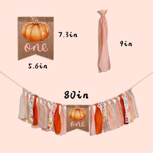 Orange Pumpkin 1st Birthday High Chair Banner - Autumn Fall Halloween Decor