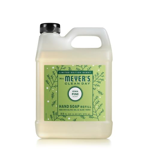 Mrs. MEYER'S CLEAN DAY Hand Soap Refills 33 FL OZ, (Iowa Pine + Snowdrop) (Variety Pack)
