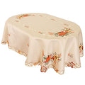 Autumn Harvest Pumpkin Embroidered Tablecloth 52x70 Inches for Thanksgiving - Oval Variation
