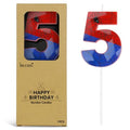 Number 5 Spider Themed Birthday Candle - Red & Blue Web Cake Toppers, 2.68 Inch, Variation: RedBlue / 5