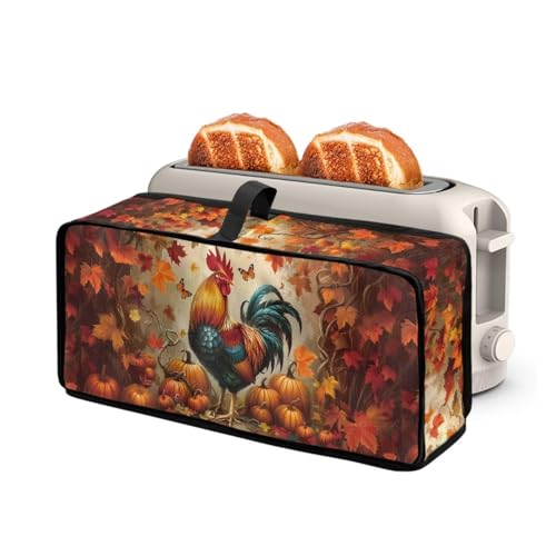 Halloween Toaster Cover 2 Slice Rooster Pumpkin with Top Handle - Small Appliance Protector