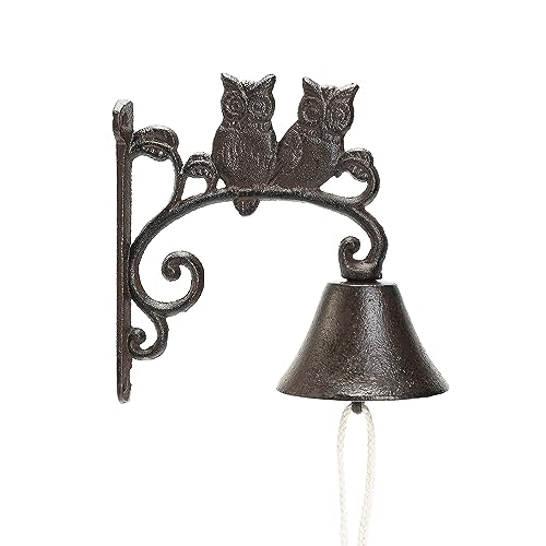 Heavy Duty Cast Iron Wall Bell - Retro Owl Hand Bell Wall Decor - Indoor Outdoor Garden Doorbell - Shape A