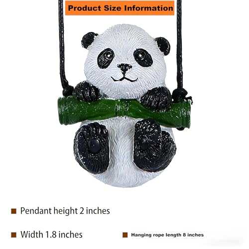 Panda Car Rearview Mirror Ornament - Handmade Hanging Decor for Vehicle & Home - A3 Panda Variation