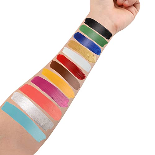 Professional Special Effects Makeup Kit with Face Paint Brushes & Wound Wax