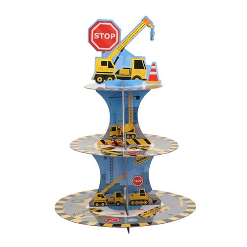 Yellow 3-Tier Cupcake Stand Cake Tower for Birthday Party Decorations