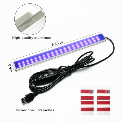 395nm UV Black Light Bar 2 Pack - Dimmable LED Strip for Glow Parties & Decorations