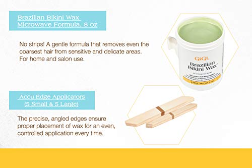 GIGI Sensitive Formula Brazilian Bikini Wax Microwave Kit for Sensitive Skin - Hard Wax Hair Removal
