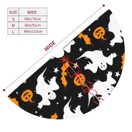 Halloween Ghost Pumpkin Tree Skirt 30 Inch Xmas Holiday Decor with Variation Small