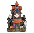 Halloween Haunted House Figurine - Spooky Resin Village Display Decor, 9 Inch