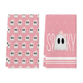 Pink Ghost Halloween Kitchen Towels Set of 2 - 18x26 Inch Artoid Mode