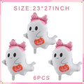 Halloween Ghost Balloons Set - 6 Foil Party Decorations for Halloween & Themed Events