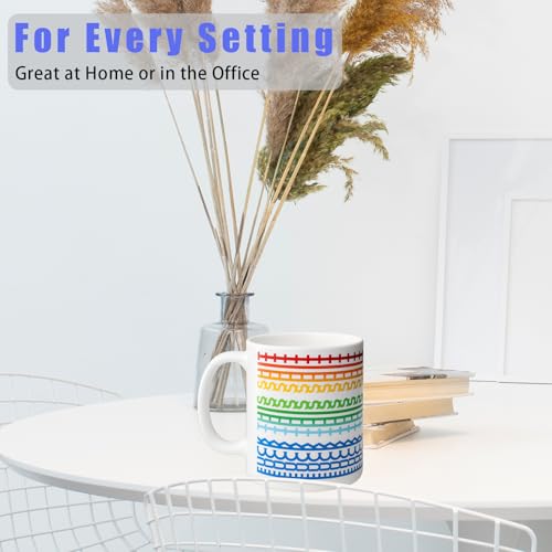 Hidden Message Ceramic Coffee Mug 11oz Rainbow Rune Pattern Gift