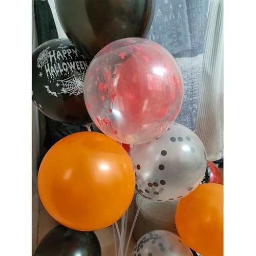 Halloween Balloons Set with Spider Web & Splatter Designs - 30PCS Party Decor