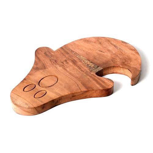 Ghost-Shaped Wooden Halloween Cutting Board 14x10 Inches - Spooky Kitchen Decor & Serving Platter