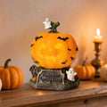 Halloween Spooky Jack-O'-Lantern LED Lamp - Little Pumpkin with Ghosts Bats Tombstone