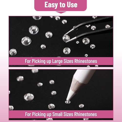 Rhinestones 2000 pcs with Tweezer & Picking Pen for DIY Crafts & Nail Art