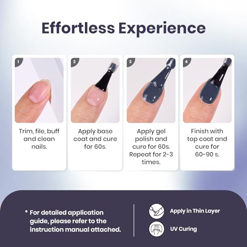 Beetles Dark Grey Gel Polish - 15ML Navy Crown Blue + Creme Grey Variation