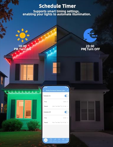 Outdoor RGB LED String Lights with App & Remote Control 100ft Waterproof Christmas Halloween Decor