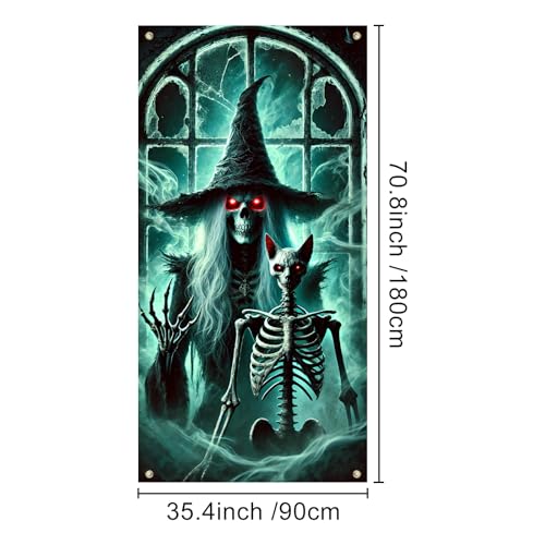 Halloween Moonlit Skeleton Pair Door Cover Decorations - Variation: Halloween Skeleton Dance