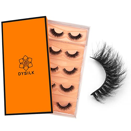 False Eyelashes Cat Eye Mink Lashes 5 Pairs - Fluffy, Curled, Reusable 6D