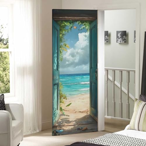 Beach Summer Door Cover - Stretch Fabric Porch Decoration 35x79 in (Variation of THIS listing)