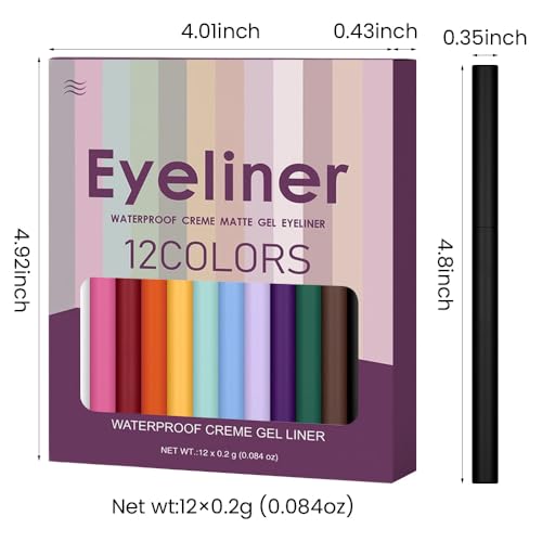Purple Eyeliner Pencil - Dark Purple Matte Waterproof Smudge-Proof 1Pcs-09