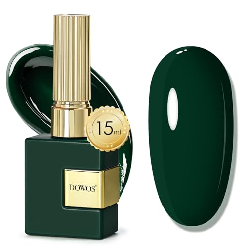 15ML Deep Green Gel Nail Polish - Same Color, Soak Off, Long-Lasting Manicure