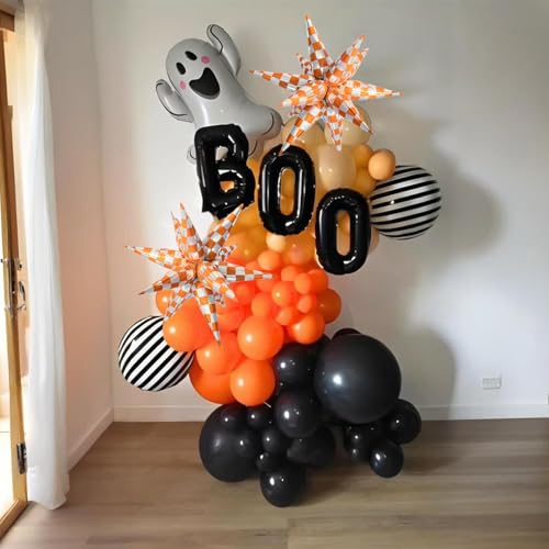 Gingham Orange Balloons Set with Disco & Party Decorations - Variation of Gingham Orange