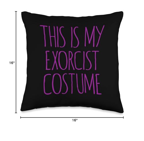 Halloween Exorcist Throw Pillow 16x16 - Spooky Costume Decor