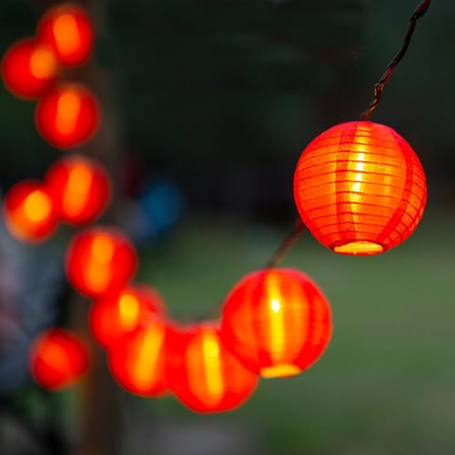 Red Lantern String Lights 33ft 100 LEDs with Remote Control - Festive Decor - Variation of THIS listing